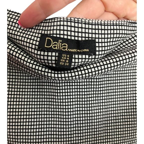 Dalia black white square checker print midi pencil skirt size 41 - Picture 3 of 5